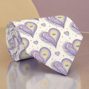 Peacock Peahen Pattern Necktie Tie