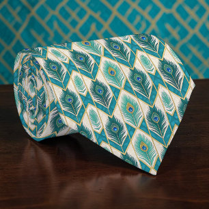 Peacock Peahen Pattern Necktie Tie