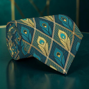 Peacock Peahen Pattern Necktie Tie