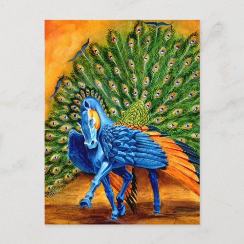 Peacock Pegasus Postcard