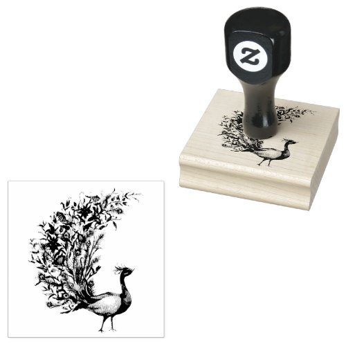 Peacock Perfect Rubber Stamp