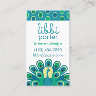 Peacock Personalized Business or Contact Cards