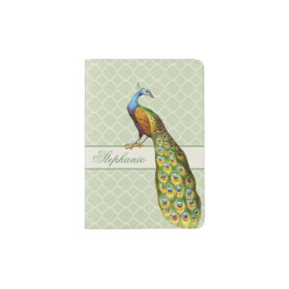 Peacock Personalized Passport Holder