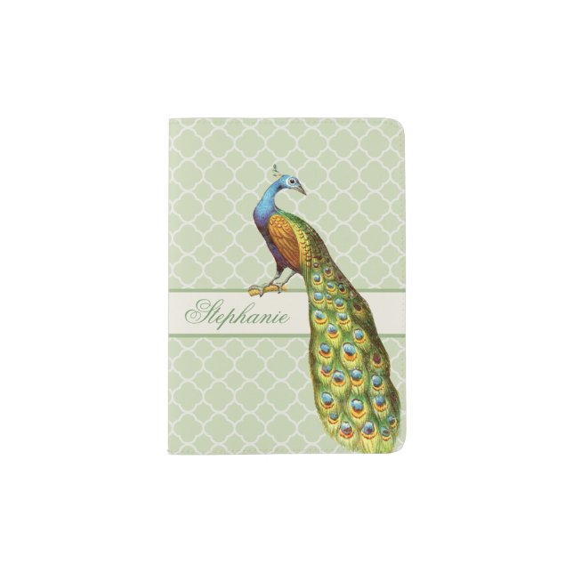 Peacock Personalized Passport Holder (Front)