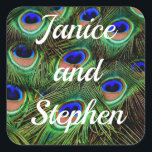 Peacock Personalized Wedding Stickers<br><div class="desc">Peacock personalized wedding stickers great for favors or invitations.</div>