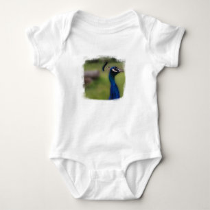 Peacock photo Baby Jersey Bodysuit, White Bodysuit