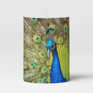 Peacock Pillar Candle