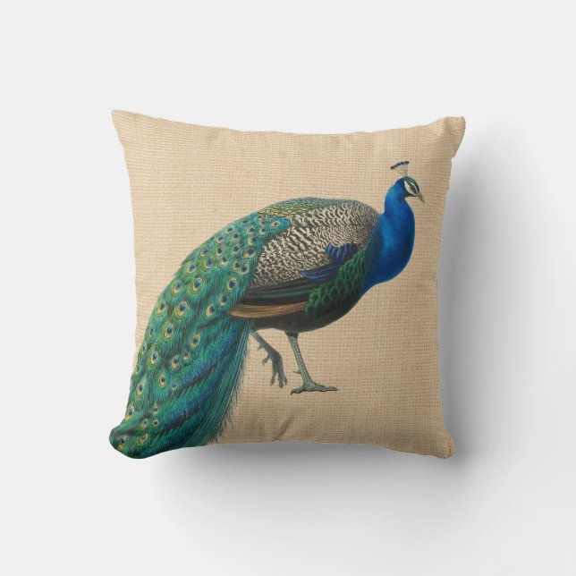 Peacock Pillow Colorful (Front)
