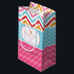 Peacock Pink Chevron Bridal Shower Thank You Small Gift Bag<br><div class="desc">A Beautiful Peacock Pink Chevron Bridal Shower Thank You gift bag to present to your friends or guests as they leave your party. A thoughtful memento of the occasion. The text can be changed to suit your own requirements.

Graphics by JW Illustrations. (18)</div>