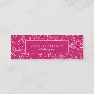 Peacock Pink Simply Floral Mini Business Card