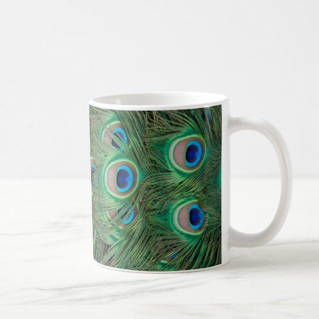 peacock plumage coffee mug (Right)