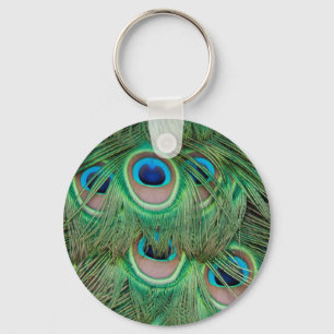 Peacock plumage keychain