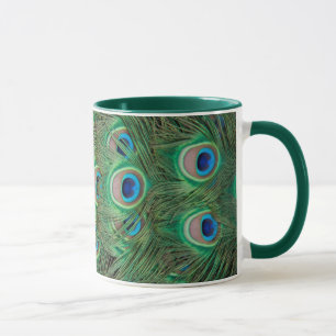 peacock plumage mug