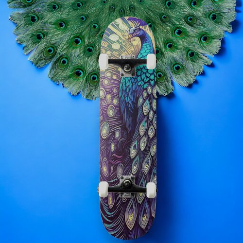 Peacock Plumage Skateboard