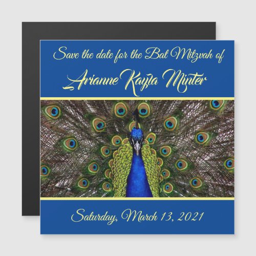 Peacock Plume Save the Date Magnetic Card