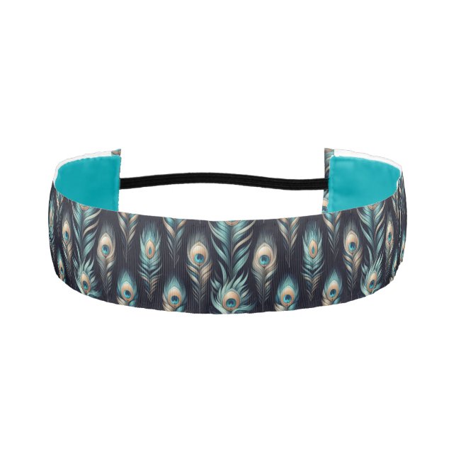 Peacock Plumes Athletic Headband (Front)