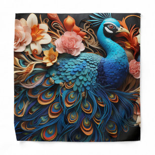 Peacock Pocket Square Bandana