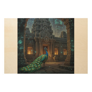 Peacock Portal to Eternal Wonder Wood Wall Art