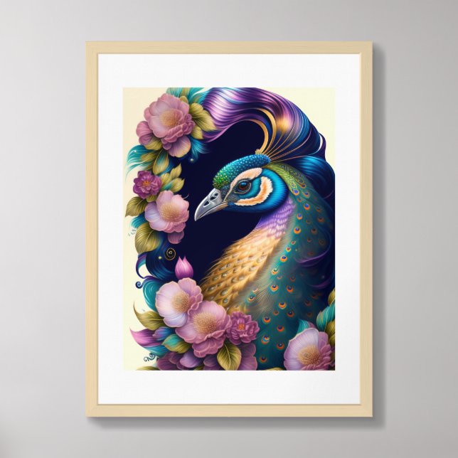Peacock Poster Framed (Framed Front)