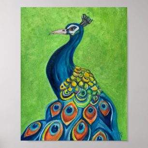 Peacock Premium Canvas Poster (8x10)