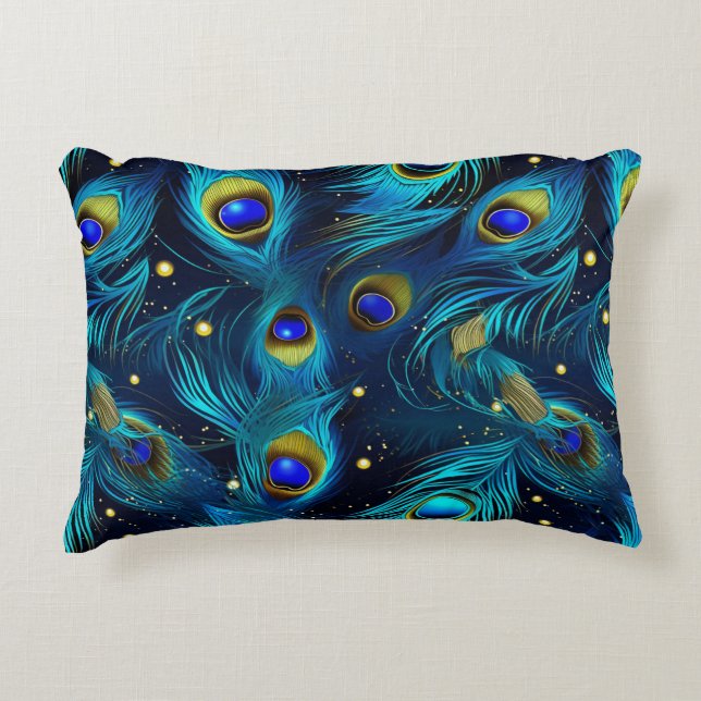 Peacock Pride Accent Pillow (Front)