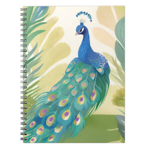 Peacock Princess Watercolor Animal Nature Notebook