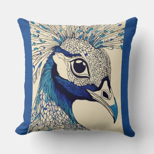 Peacock printed Throw Pillow