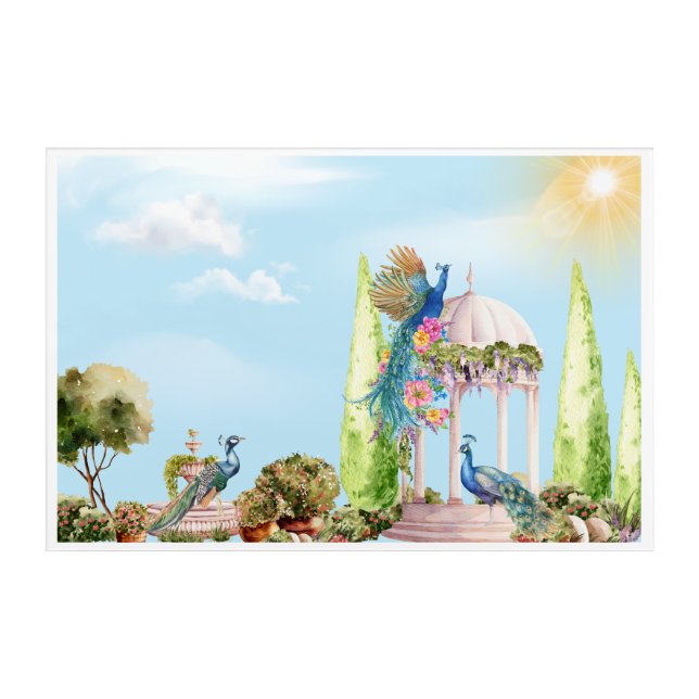 Peacock Prism: Modern Acrylic Wall Art (Front)