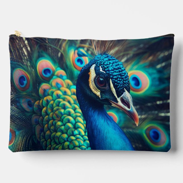 Peacock Profile Accessory Pouch (Front)