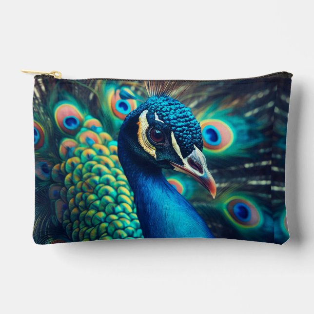 Peacock Profile Accessory Pouch (Front)