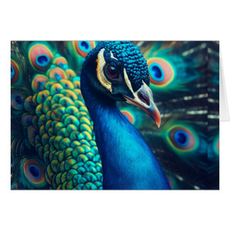Peacock Profile Blank Inside Cards