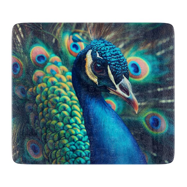 Peacock Profile Cutting Board (Front)