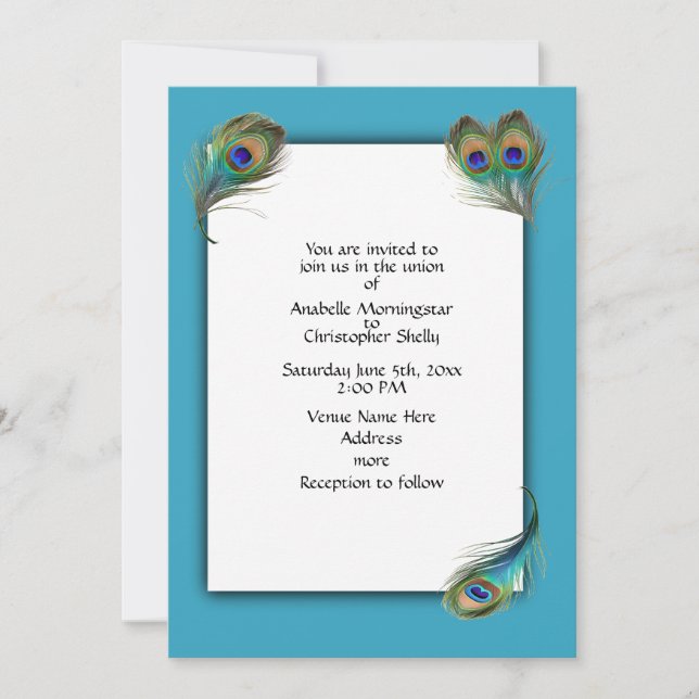 Peacock Profile Invitation (Front)