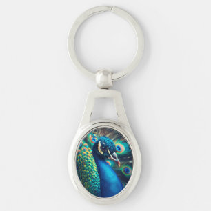 Peacock Profile Keychain