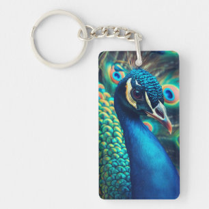 Peacock Profile Keychain