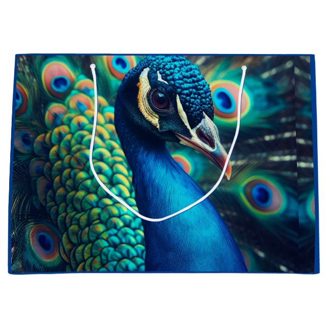 Peacock Profile Large Gift Bag (Front)