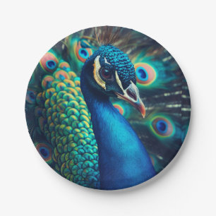 Peacock Profile Paper Plates