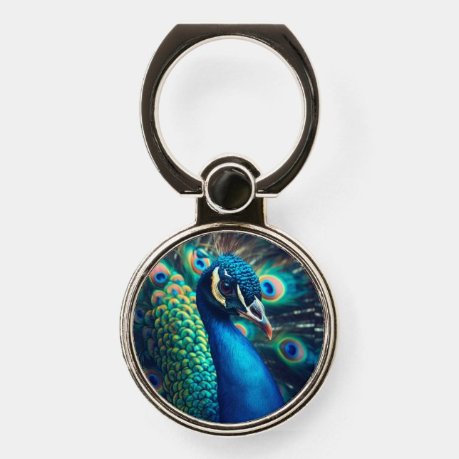Peacock Profile Phone Ring Stand (Front)