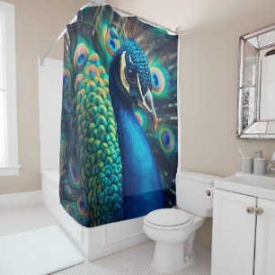 Peacock Profile Shower Curtain