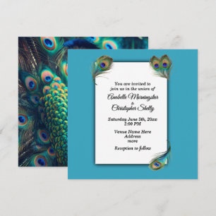Peacock Profile Wedding Invitation