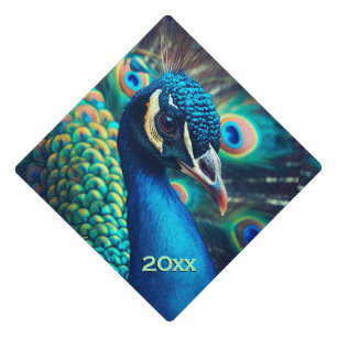 Peacock Profile with Year Graduation Cap Topper