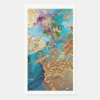 Peacock purple blue faux gold foil chic