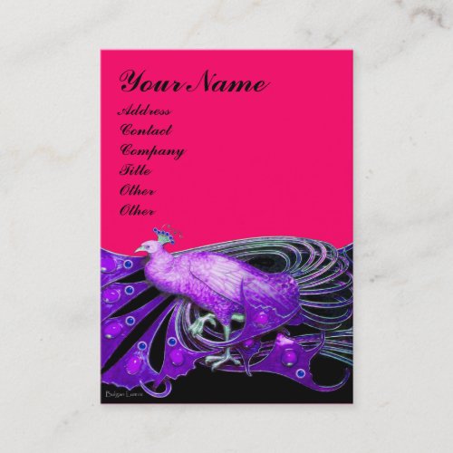 PEACOCK purple pink black Business Card