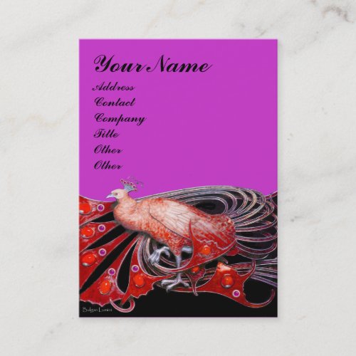 PEACOCK purple red black Business Card