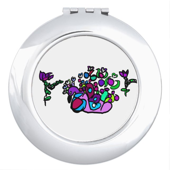 Peacock purple roses  compact mirror (Front)