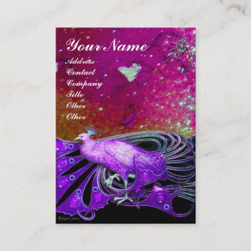 PEACOCK purple sparkle Business Card