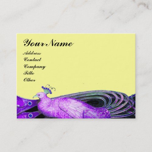 PEACOCK purple yellow black Business Card