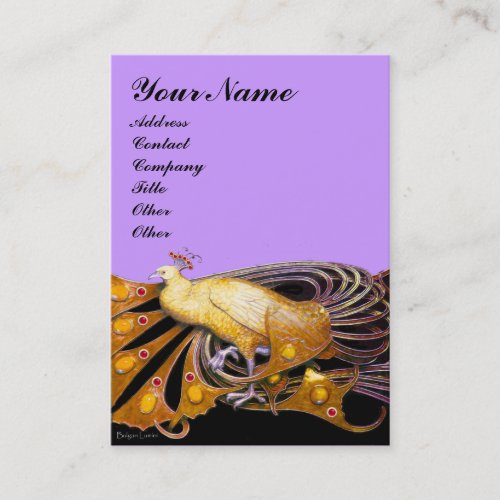 PEACOCK purple yellow black Business Card