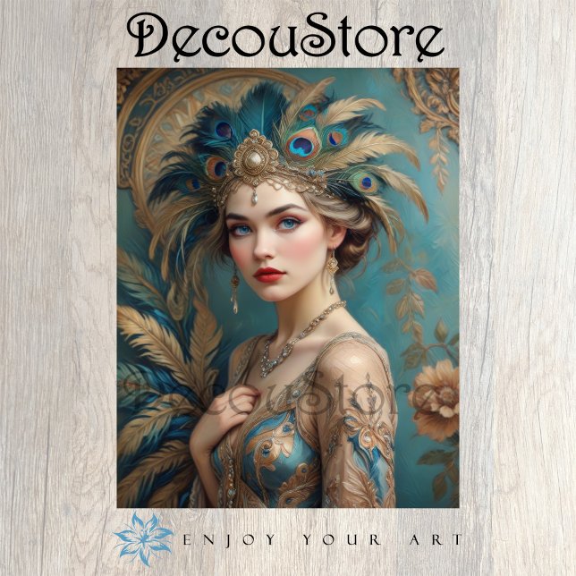 Peacock Queen Decoupage Tissue Paper (Creator Uploaded)