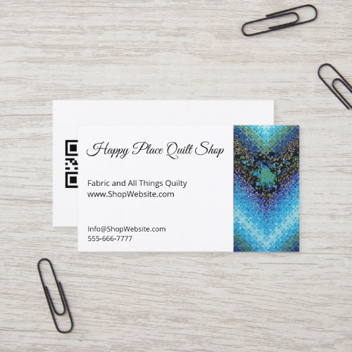 Peacock Quilt Fully Customizable Biz Cards